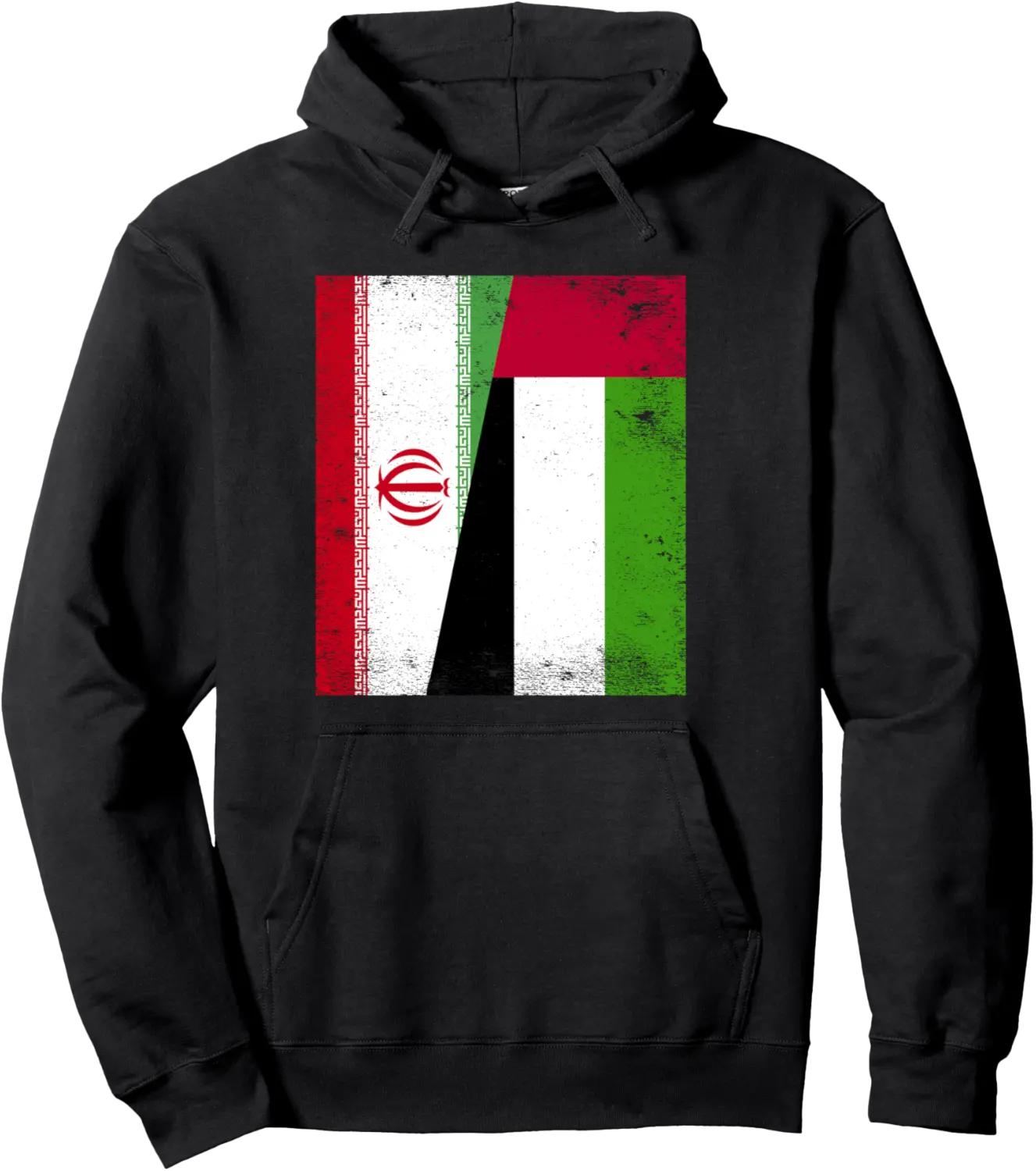 Iran UAE Half Flag Iranian Emirates Friendship Pullover Hoodie - 27B0DLW9C9WZ