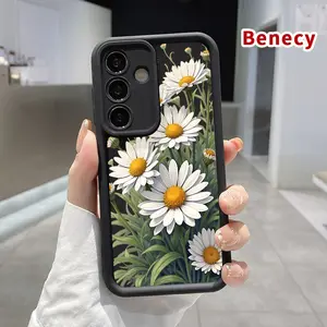 Phone Case Compatible with Samsung Galaxy S23 Ultra S24 Plus S25 S22+ Daisy Delight Array Anti-Scratch Shockproof Soft Silicone Protective Cover