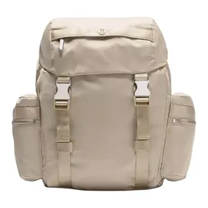 Lululemon Wunderlust 14L Nylon Backpack for Men and Women – Mini Unisex Style in Oak Brown
