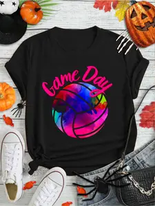 100% Cotton Love Volleyball Game Day Retro Vintage Vibe Tournament T-Shirt Print Round Neck Short Sleeve Streetwear Fashion Breathable Homme Soft Unisex Designer Clothes For Women Casual Clothes
