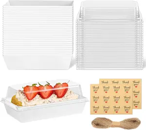 50Pcs Small Charcuterie Boxes with Clear Lids, 6 x 3 Inch White Bakery Boxes, Cookie Boxes, Small Treat Boxes for Pastry, Sandwich, Cupcakes, Strawberries, Dessert To Go Containers - Home Improvement.