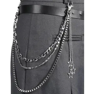 Layered Pants Chains Jeans Decor Clothing Accessories Unique Wallet Keychains Waist Belt Chain