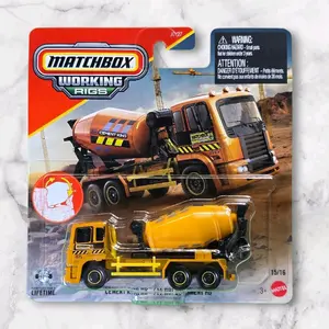 Matchbox Working Rigs Cement King HD Yellow Concrete Mixer Toy Truck 15/16