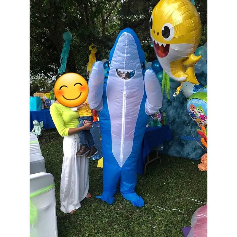 Inflatable Shark Costume for Adult and Kid, Air Blow up Jaws Design, Fancy  Funny Carcharias Suit for Halloween Cosplay Party