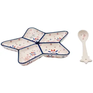 Temp-tations Seasonal Divided Platter with Ceramic Serving Spoon