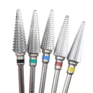 Professional Tungsten Steel Nail Drill Bit, 5-In-1 Carbide Gradient Teeth Design, 16.8mm Long Bit for, Manicure Tools & Pre-Treatment, Nail Bits Manicure