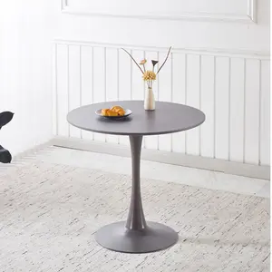 31.5" GREY COLOR TOP Tulip Table Mid-century Dining Table for 2-4 people With Round Mdf Table Top, Pedestal Dining Table, End Table Leisure Coffee Table    RR