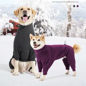 Winter Warm Dog Coat for Large and Medium Dogs, High-Neck Cold Weather Full-Body Snowsuit, Comfortable Windproof Dog Sweater, Outdoor