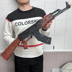 1000pcs Building Blocks Large Ak47 Gun Model, Adult Toy Set, Desktop Decoration, Perfect Gift for Christmas/new Year/holiday