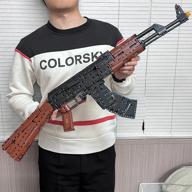 1000pcs Building Blocks Large Ak47 Gun Model Prop Guns, Adult Toy Set, Desktop Decoration, Perfect Gift for Christmas/new Year/holiday