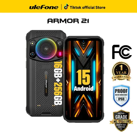 Ulefone Armor 21 Android 15 Unlocked Rugged Phone, 122dB Loudest Speaker, MTK G99 16GB + 256GB Outdoor Rugged Smartphone,64MP Main Cam + 24MP Night Vision Cam, 6.58" FHD+, 9600mAh, IP68 Dual SIM,sohochic