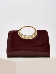 Women's Handbag Evening Bag Small Square Purse Makeup Bag Wallet Solid Color Fashion Elegant Shiny Handle Business Commute Wedding Party