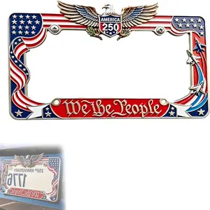 250th Anniversary License Plate Frame, 1776-2026 American Flag License Plate Holder, Commemorative Car Accessory, Patriotic Design