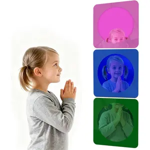 3Pcs Acrylic Sensory Wall Bubble Mirror Wall Decoration for Kidsroom Kindergarten Classroom Pink Green Blue 10 * 10inch