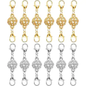 Magnetic Necklace Clasps and Closures, 12PCS Gold & Silver Magnetic Lobster Clasp Extenders for Necklaces & Bracelets, Easy Jewelry Converter for Women, Seniors, and Everyday Wear