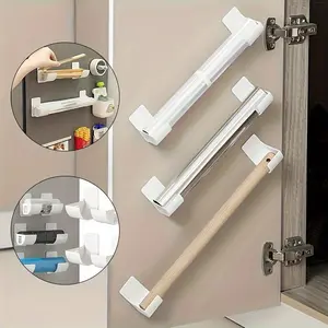 4-Pack Plastic Utility Hanging Shelves, Wall Mounted Shelf, Wall Mount Design Multipurpose Storage Racks, No-Drill Organizer for Kitchen, Refrigerator, Umbrella, Wrap, and Trash Bag Storage, Wall Mounted Hanger, Utility Racks