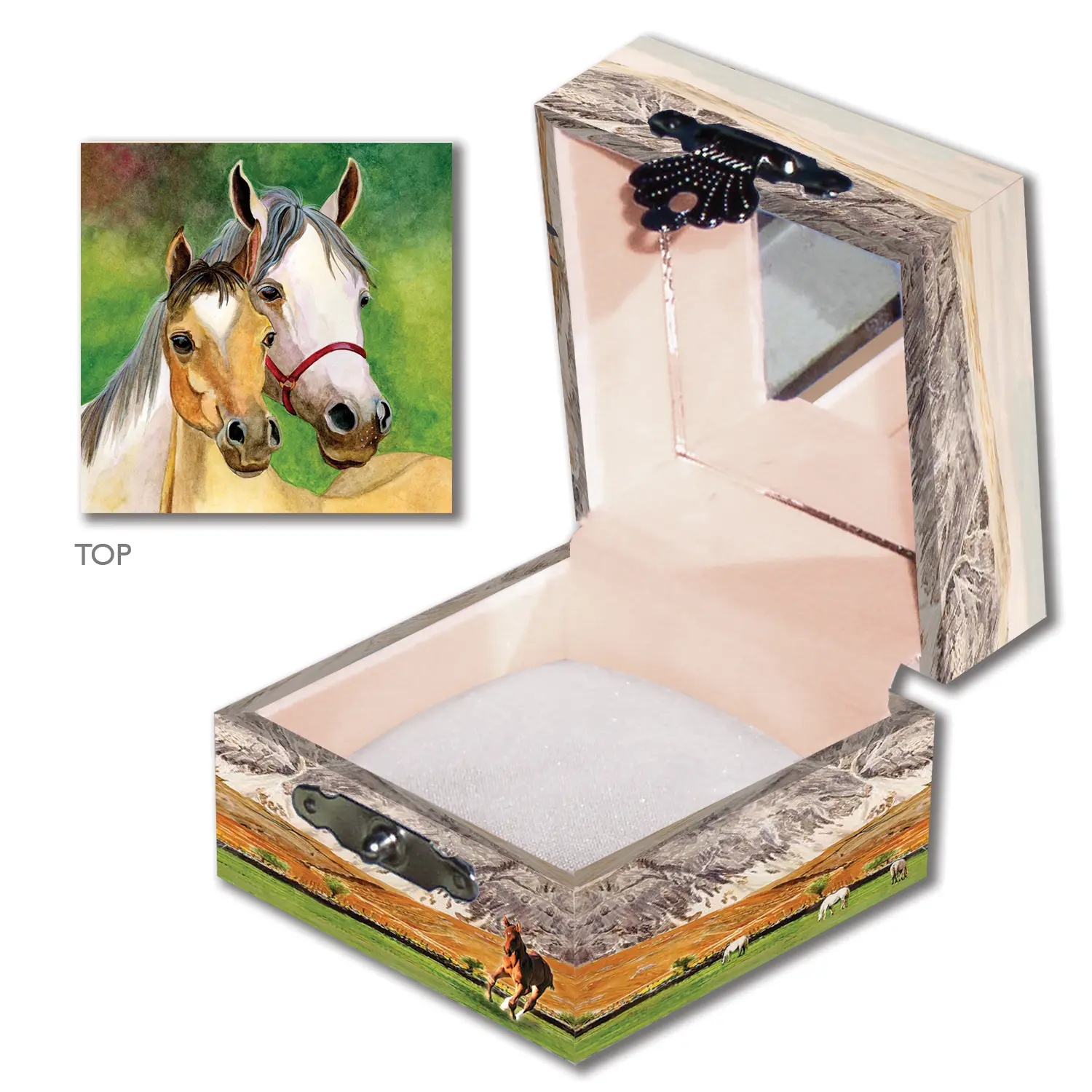 Enchantmints Maternal Mare Treasure Chest for kids, Tooth Fairy Box, Storage Boxes, Ideal Christmas and birthday Gift Fairy Satin Trinket Velvet Decor