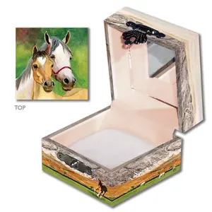 Enchantmints Maternal Mare Treasure Chest for kids, Tooth Fairy Box, Storage Boxes, Ideal Christmas and birthday Gift Fairy Satin Trinket Velvet Decor