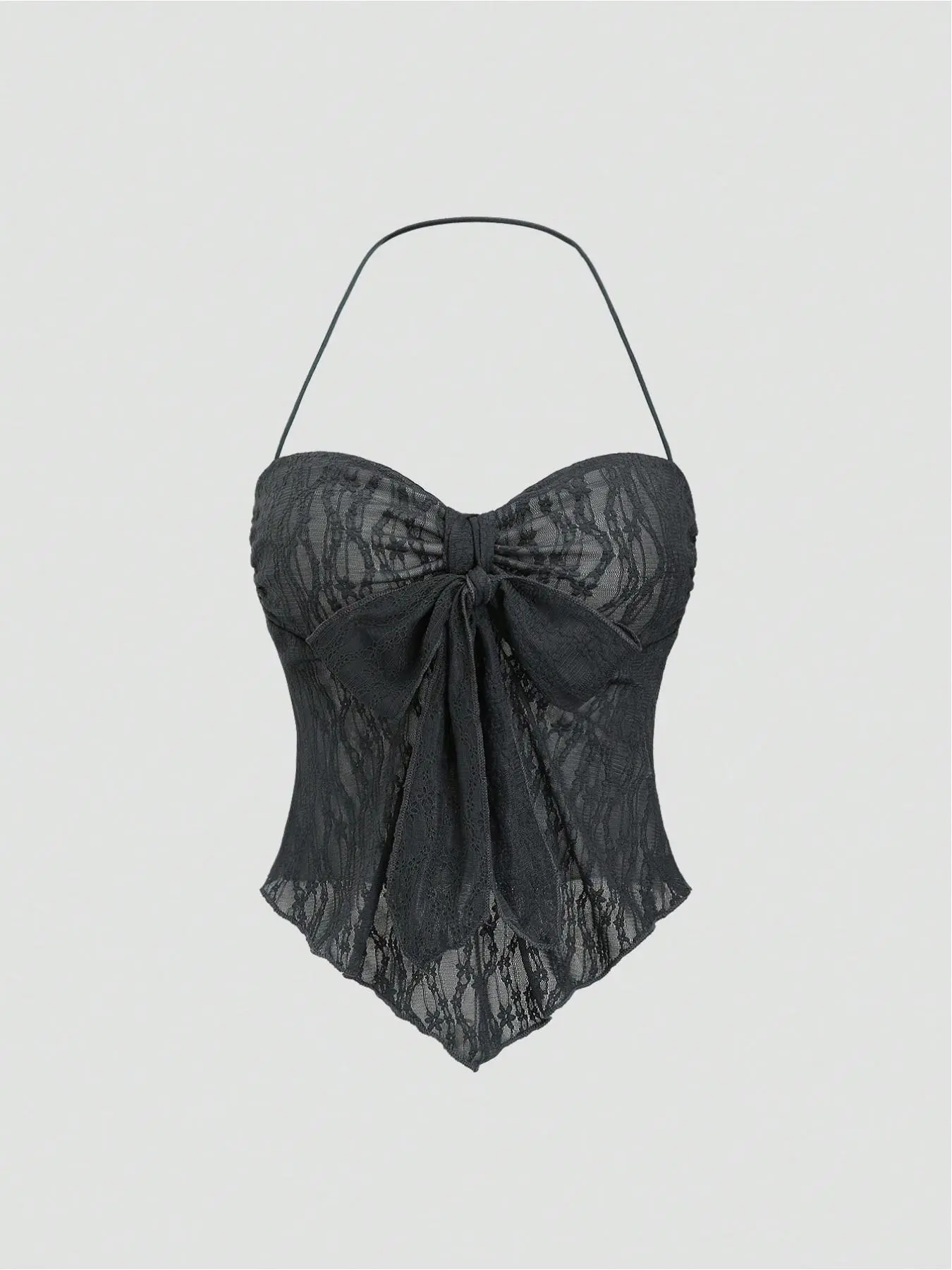 Women's Bow Decor Lace Trim Crotchless Chemise, Solid Color Sleeveless Cami Bodysuit for Summer, Fashion Women's Underwear for Daily Wear, Lingerie
