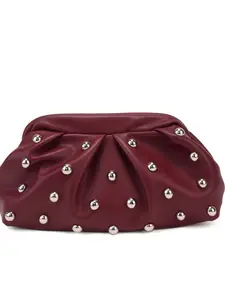 New Folded Dumpling Clutch Purse with Studs, Chain Shoulder Crossbody Bag, Fashionable Small Bag for Daily Commute, Shopping, Meetings