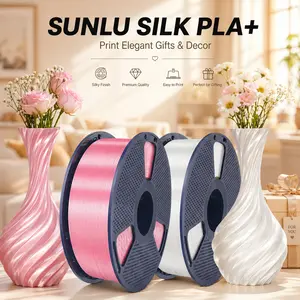 SUNLU Shiny SILK PLA+ 3D Printer Filament, 1KG, 1.75mm Diameter, Glossy Finish, No Post-Print Polishing, Ideal for Artistic & Craft Projects