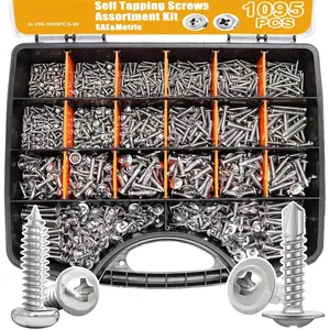 1095 count Self Tapping Screws for Metal, #8#10 M2 M3 M4 410 Stainless Steel Screws Assortment Kit Oxide Truss  and Phillips Pan  Metal Screw
