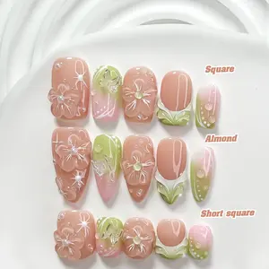 CuraTique Spring Collection | Butterfly Glow | 10-Piece Set  100% Handmade Nail Stickers, 3D Gel Nails, Reusable Nail Decorations | 2026 SpringNails | Holiday | The Perfect Nail Art for Vacations | Birthday Parties&Gift-Giving