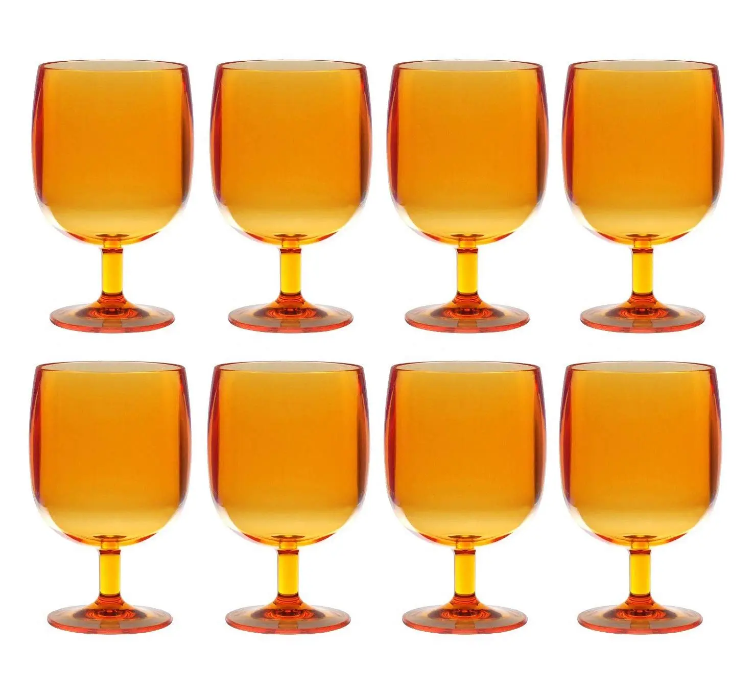 QGoods QG Stackable 12 oz Acrylic Plastic Tumbler Set of 8 Orange 89721-OR8P
