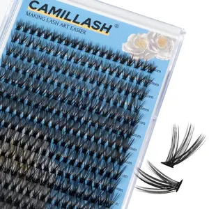 𝘾𝘼𝙈𝙄𝙇𝙇𝘼𝙎𝙃 280pcs Lash Cluster Kit, Volume DIY Eyelash Extensions Fluffy Individual D Curl Lashes 40D-10-16mm