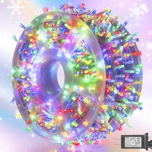 164 FT 500 LED Christmas Lights Outdoor,  Christmas Fairy Lights with Timer, Plug in Multicolor LED String Lights with 8 Modes for Bedroom Wedding Party Xmas Decoration