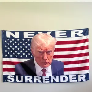 Socialism Sucks Trump 2024 3x5 ft Flag, MAGA Never Surrender Single-Sided Flag for Trump Fans