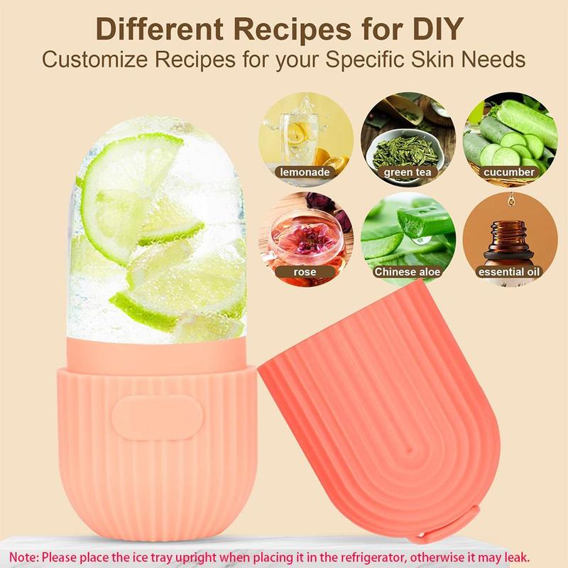 Silicone Facial Ice Mold, Ice Roller and Stainless Steel Gua Sha Tool Set with Storage Bag, 2 Counts/set Reusable Facial Care Tools, Manual Massage Supplies, Skincare Products