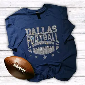 Dallas Football Rhinestone T-shirt Soft Stylish