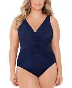 Miraclesuit Plus Size Allover-Slimming Crossover One-Piece Swimsuit
