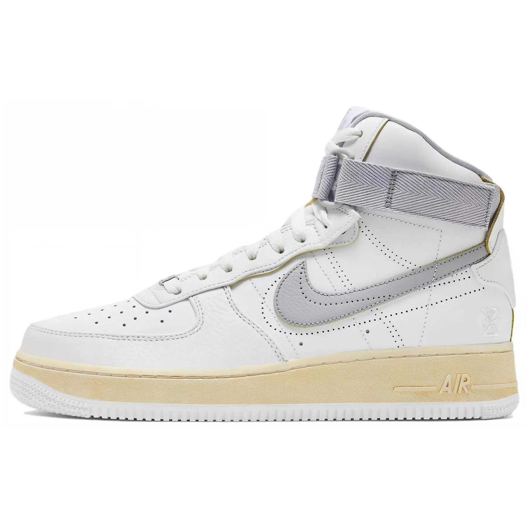 Nike Air Force 1 High 07 Premium White Wolf Grey' Classic Durable Non-slip Skate Shoes Unisex DV4245-101