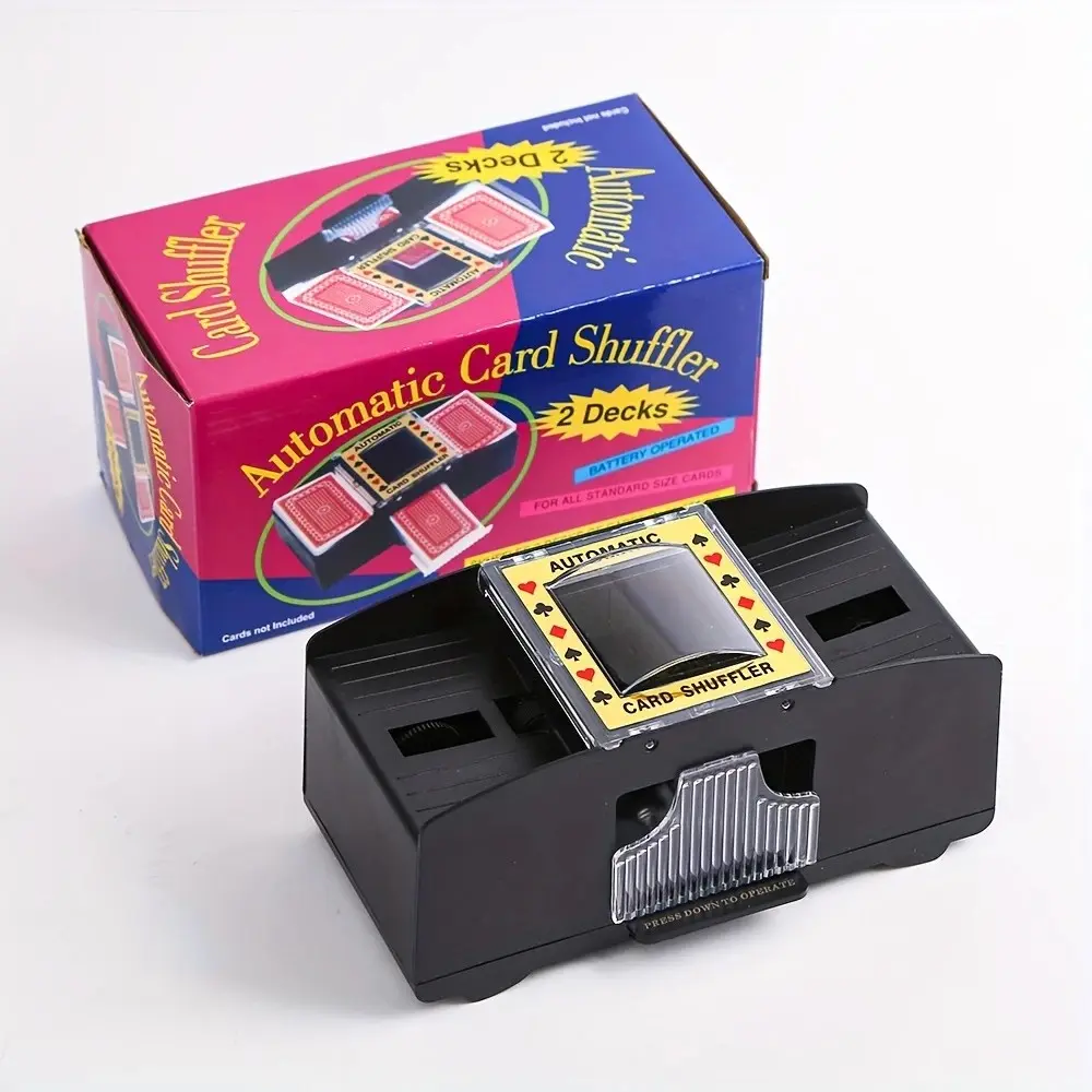 Battery-Powered Poker and Game Card Shuffler with Transparent Window, For Family Game Nights and Card Enthusiasts, Compact Design, Durable Structure, Poker Shuffler, Card Game Shuffler, Automatic Card Shuffler