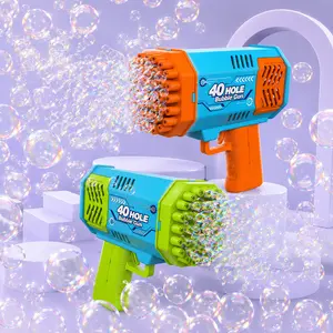 40 Hole Bubble Gun Large Output Automatic Blaster Toy for Kids Toddlers Summer Outdoor Fun Party Favors