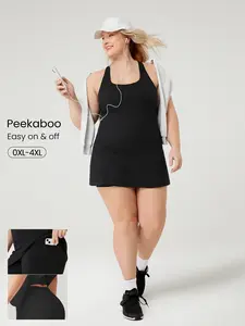 GLOWMODE FeatherFit-Air Peekaboo Plus Size Dress Built-In Shorts Pocket Anti-Slip Strips Dress TikTokShopBlackFriday