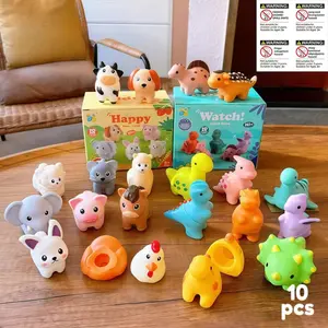 10-Piece Farm Animal Toy Set, Cute Animal Design, Unisex Learning Toys, Soft Vinyl Figure, Dinosaur Study Kit, Pre-Education Playset for Boys & Girls, Cute Figures