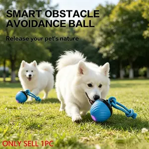 Smart Dog Toy Ball Electronic Interactive Pet Toy, Moving Ball Rope USB 3 Modes Automatic Bounce, Suitable for Puppy Chewing Products