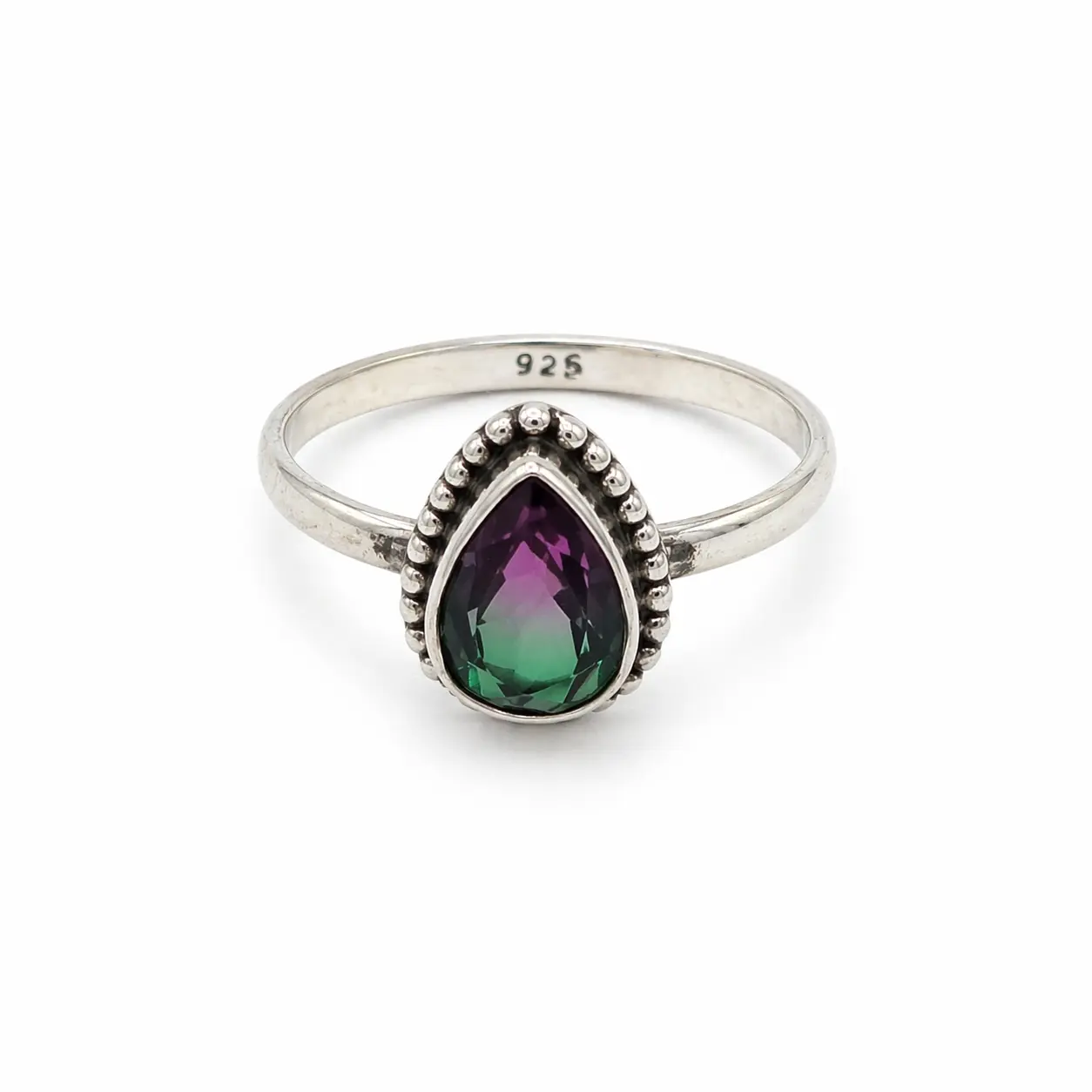 Yaya's One-of-a-Kind Watermelon Quartz Sterling Silver Ring - Size 8 - ID 154