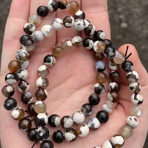 Handmade Natural 8mm Coffee Orca (Enhanced) Crystal Bracelet