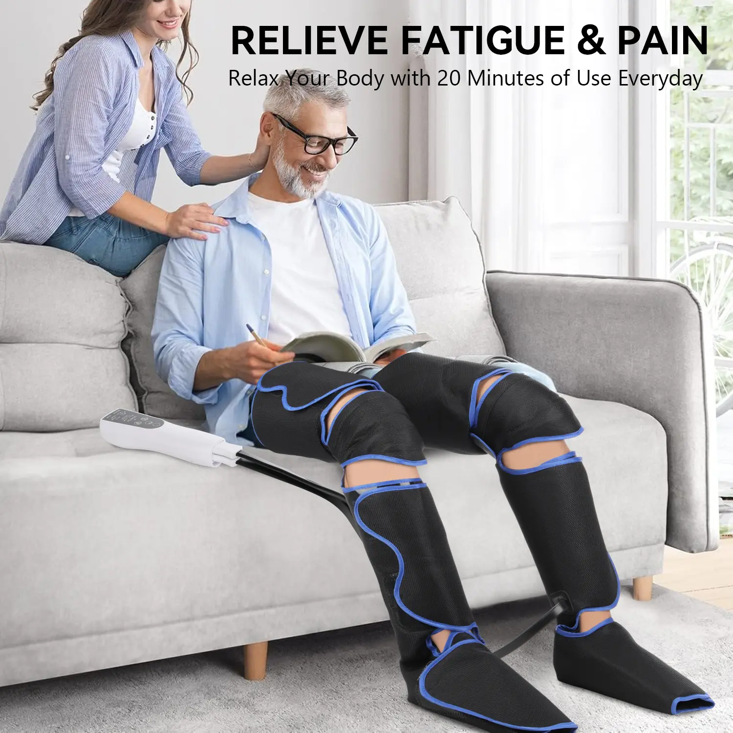 Full Leg Massager for Circulation & Ease Leg Tension with Heat & Compression 2 Heat 3 Modes 3 Intensities Perfect Gift for Men Dad Women Mom - Knee Pain Tool summerwins,summerwins