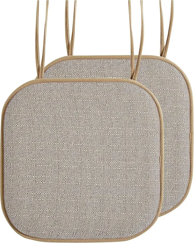 Mocassi 2-Pack Textured Chair Cushion Covers with Skid-Proof Rubber Backing, Hotel Premier Collection