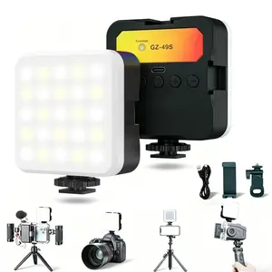 port selfie light clips onto smartphones, laptops, and tablets. It features adjustable color temperature and a color rendering index (CRI) of 95+, making it a professional selfie light suitable for DSLR cameras. (Includes two clip