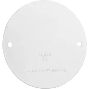 Round Metallic Blank Weatherproof Outlet Cover, UL Listed, White