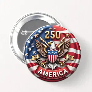 American Eagle 250th Anniversary Pin 1776–2026, Patriotic USA Flag Button Badge, Independence Day Accessory
