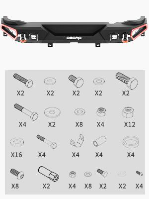 YITAMOTOR Rear Bumper Compatible for 2021-2023 Ford Bronco, Off Road Full Width Bumper w/LED Lights & D-Rings & Detachable Decor