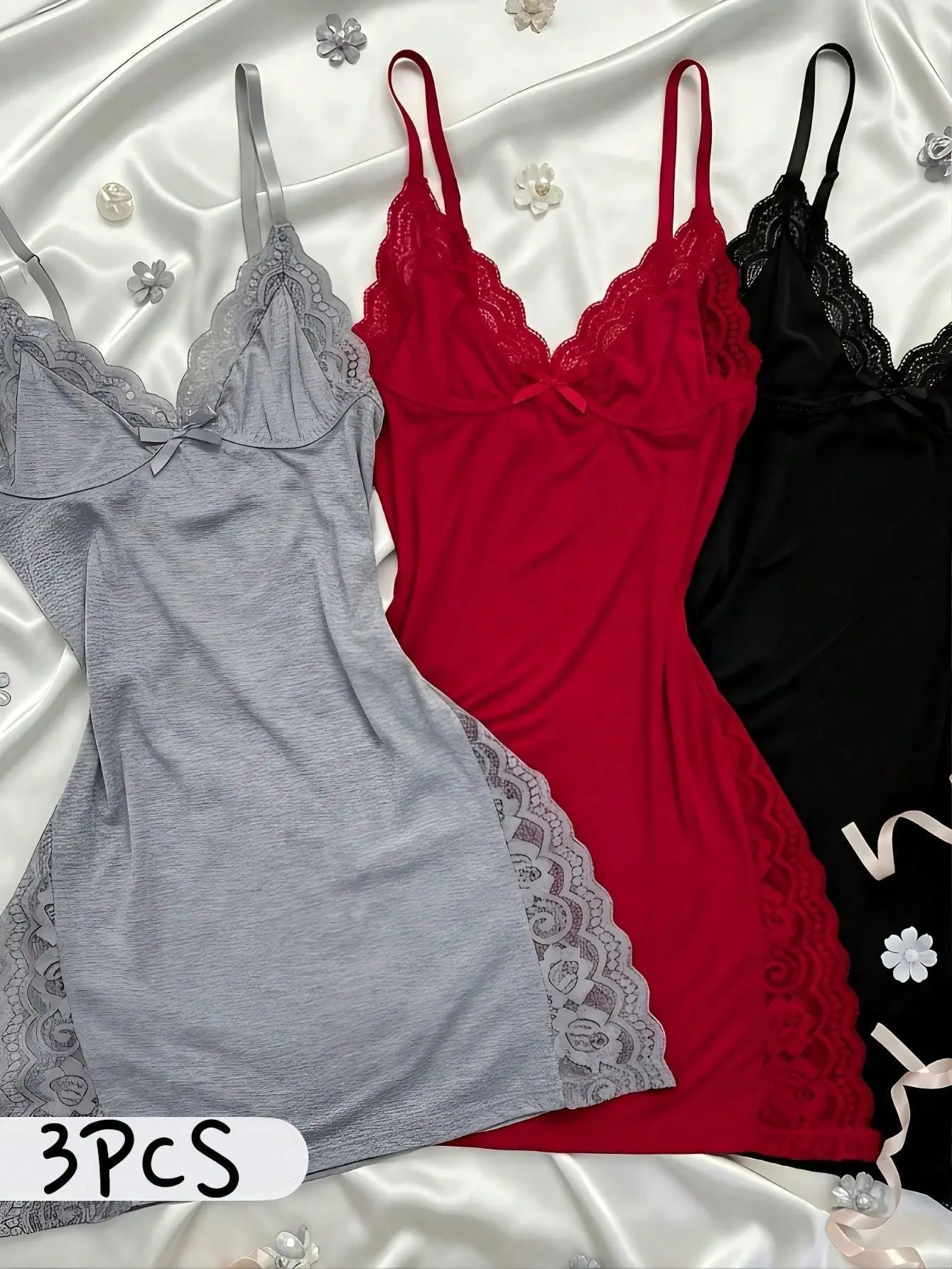 3-Piece Nightdress Set | Women’s Sleeveless Spaghetti Strap Loungewear