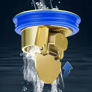 Floor Drain Core, All Copper, Odor Proof Core, Drain Guard Sewer Backflow Preventer, Deodorization Drain Plug Hair Stopper, Hair Golden Rain